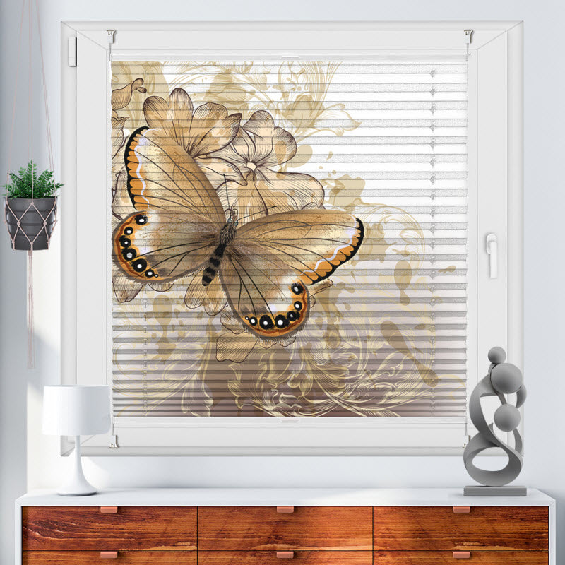 Wabenplissee mit Motiv: Abstrakt Schmetterling