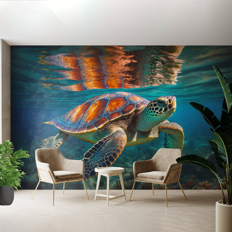 Tapete mit Motiv: Schildkröte Unterwasser