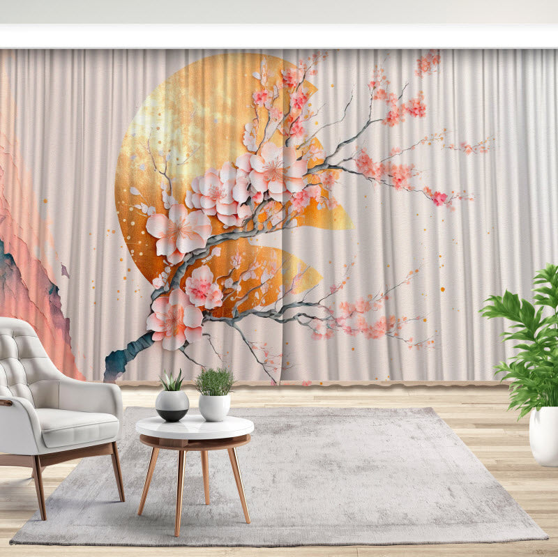 Fotovorhang: Abstraktes Design - Sakura Blüte