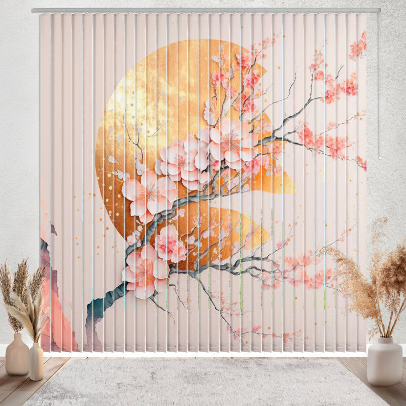Lamellenvorhang mit Motiv: Abstraktes Design - Sakura Blüte