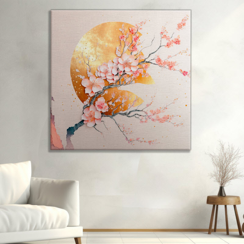 Leinwand mit Motiv: Abstraktes Design - Sakura Blüte