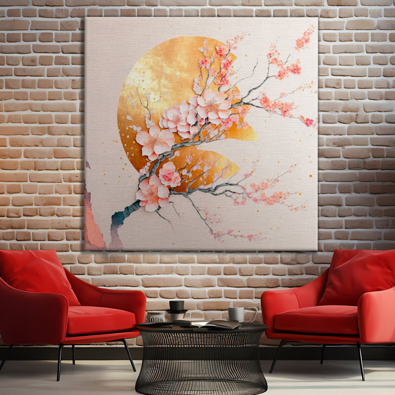 Leinwand mit Motiv: Abstraktes Design - Sakura Blüte