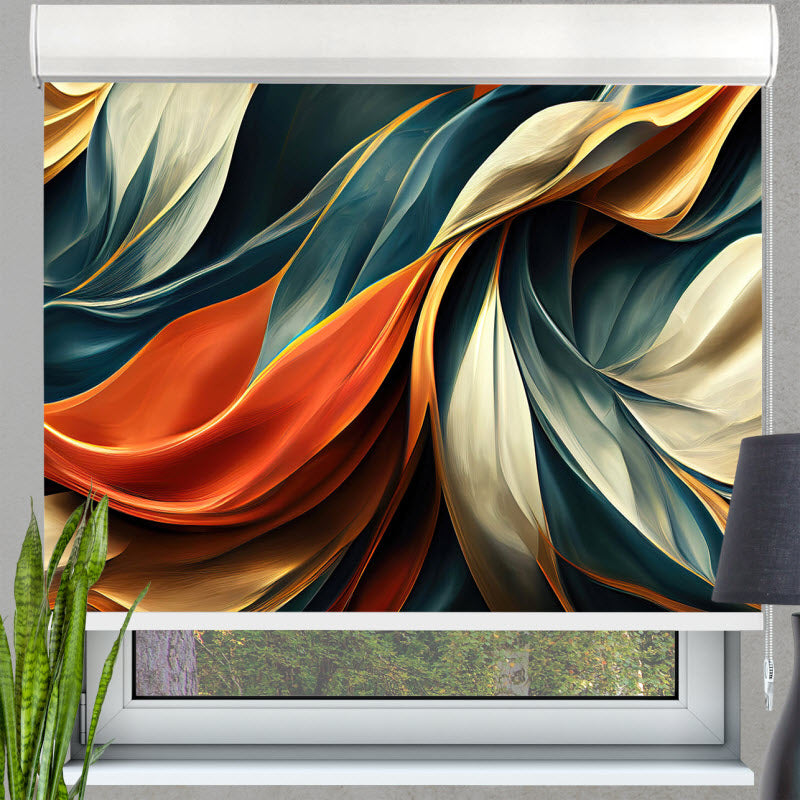 Kassettenrollo mit Motiv: Abstrakte Textil Kunst