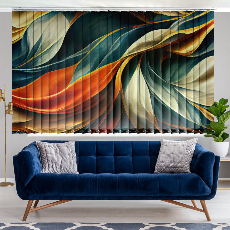 Lamellenvorhang mit Motiv: Abstrakte Textil Kunst