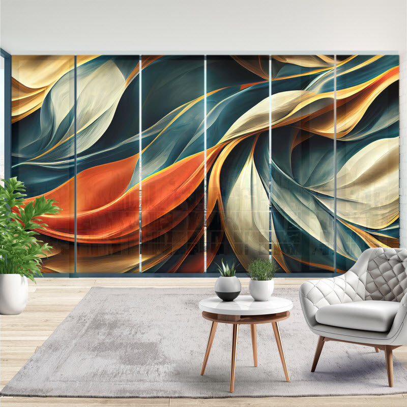 Schiebegardine mit Motiv: Abstrakte Textil Kunst