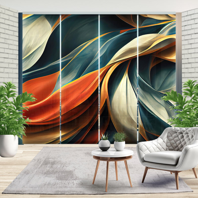 Schiebegardine mit Motiv: Abstrakte Textil Kunst