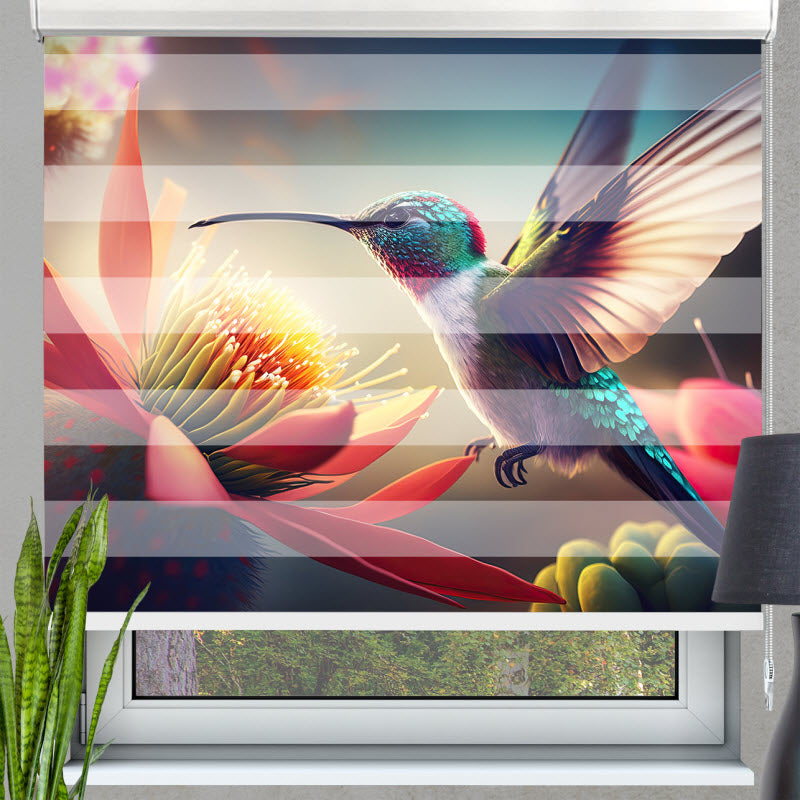 Doppelrollo mit Motiv: Kolibri
