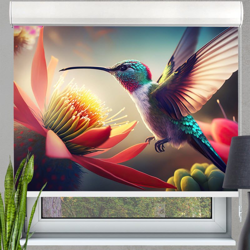 Kassettenrollo mit Motiv: Kolibri