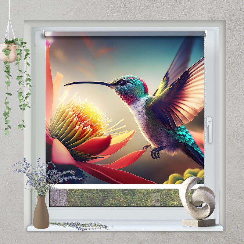 Klemmfix Rollo mit Motiv: Kolibri