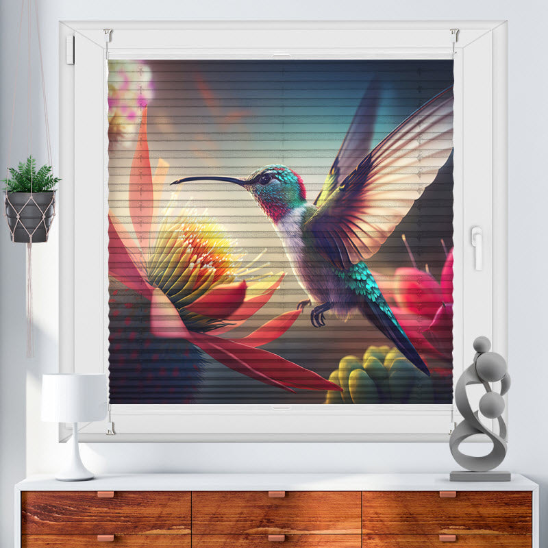 Wabenplissee mit Motiv: Kolibri