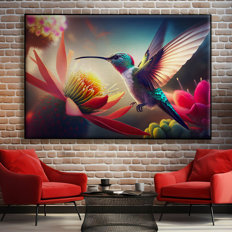 Textilspannrahmen mit Motiv: Kolibri