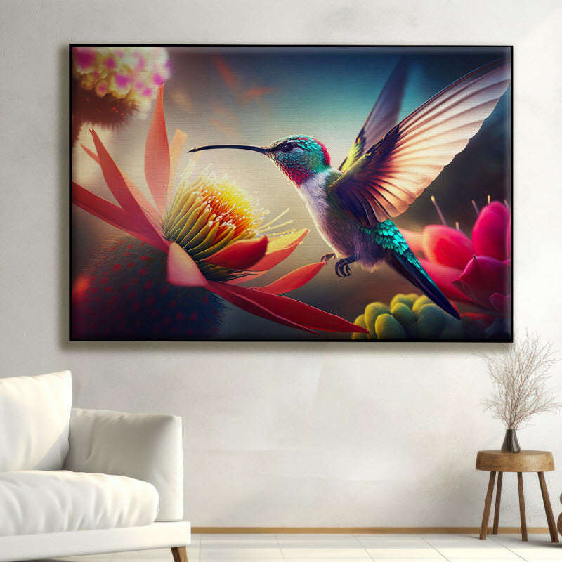 Textilspannrahmen mit Motiv: Kolibri