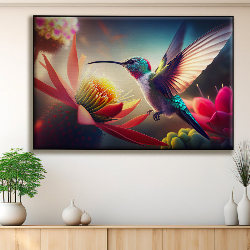 Textilspannrahmen mit Motiv: Kolibri