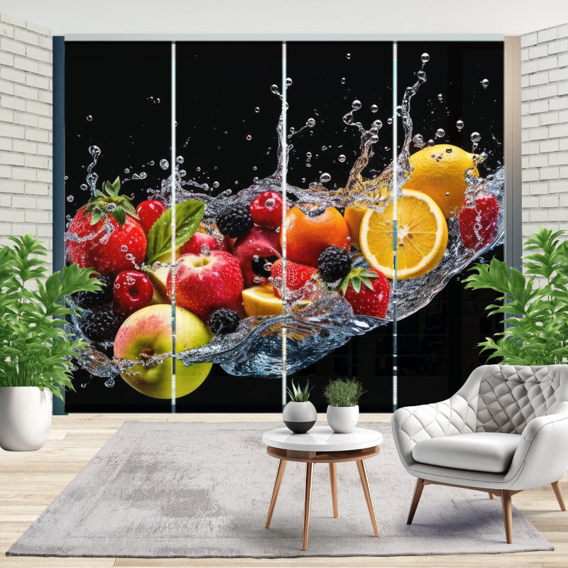 Schiebegardine mit Motiv: Bunte Obstexplosion V3