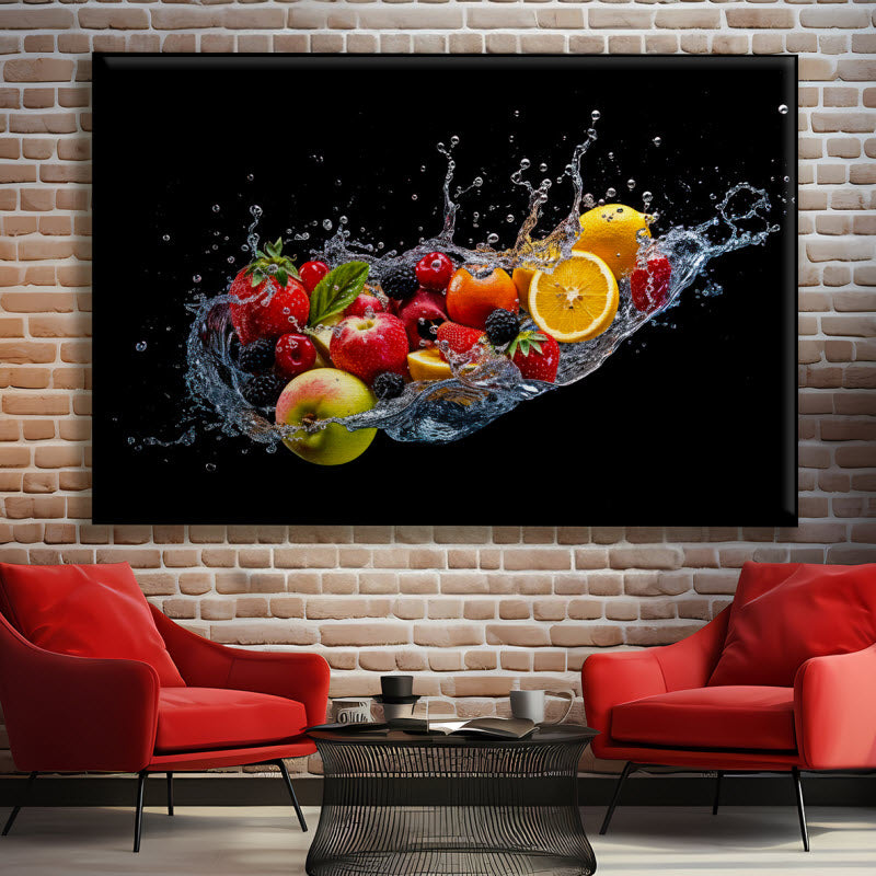 Textilspannrahmen mit Motiv: Bunte Obstexplosion V3