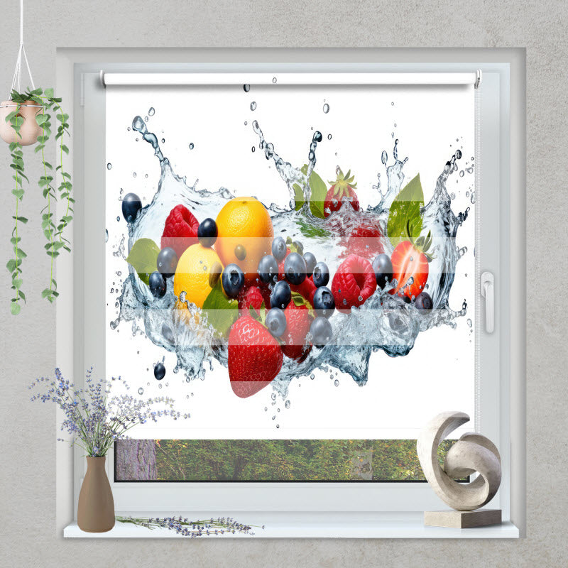 Klemmfix Doppelrollo mit Motiv: Bunte Obstexplosion V4