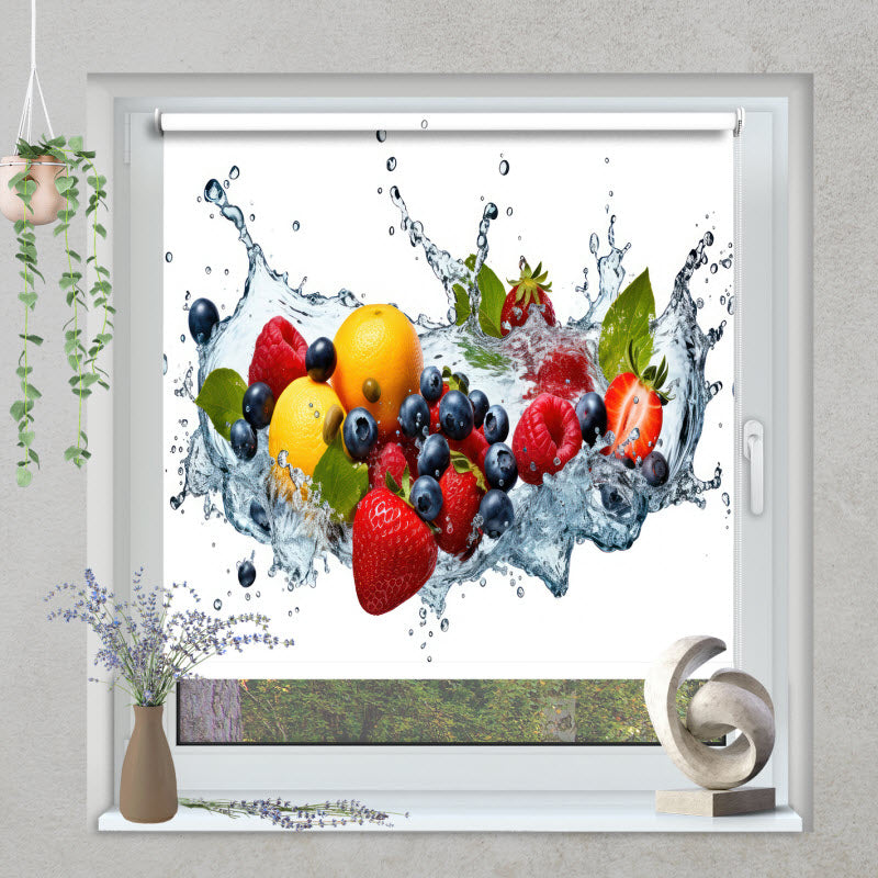 Klemmfix Rollo mit Motiv: Bunte Obstexplosion V4