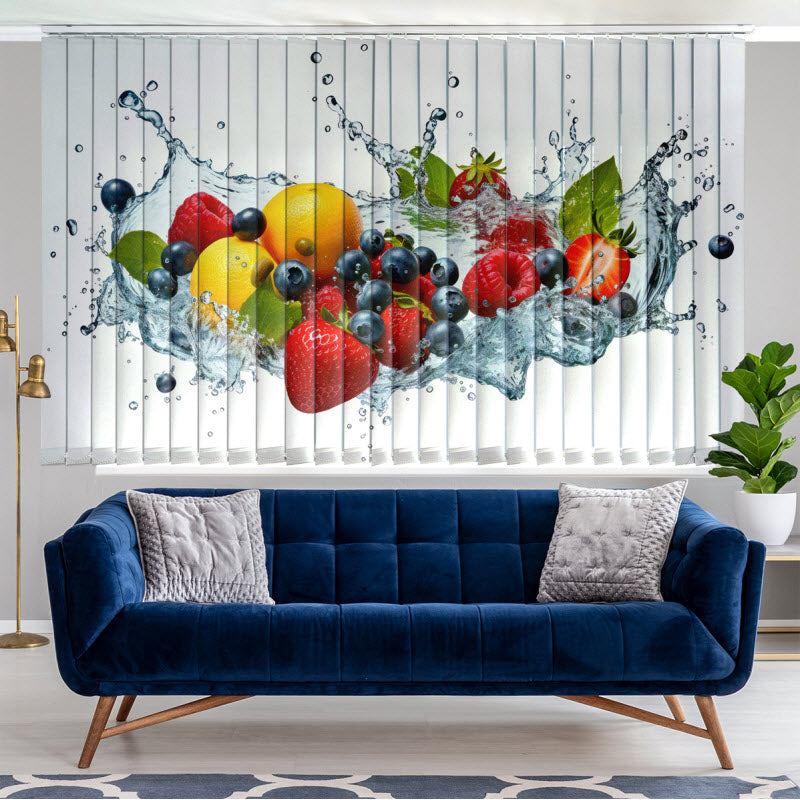 Lamellenvorhang mit Motiv: Bunte Obstexplosion V4