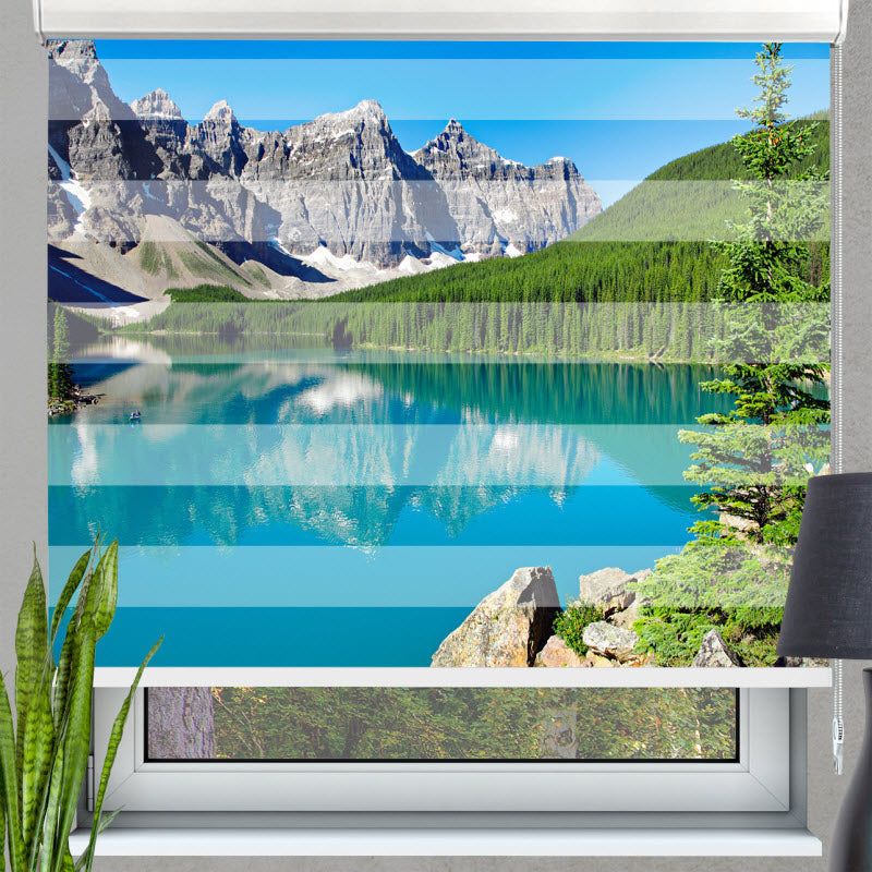 Doppelrollo mit Motiv: Fluss Louise in Kanada