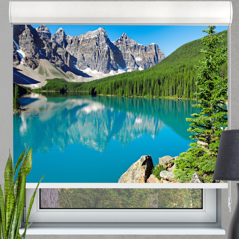 Kassettenrollo mit Motiv: Fluss Louise in Kanada