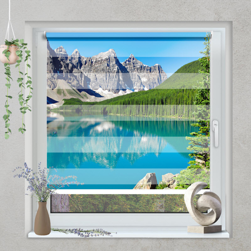 Klemmfix Doppelrollo mit Motiv: Fluss Louise in Kanada