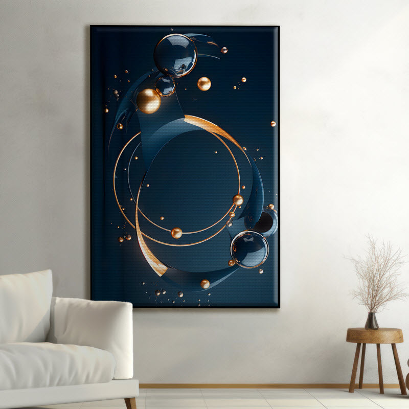 Akustikstoff mit Motiv: Fliegende Geometrieformen