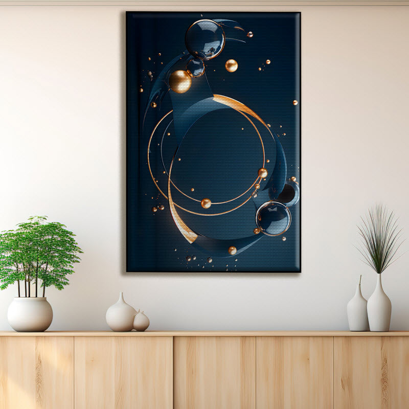 Akustikstoff mit Motiv: Fliegende Geometrieformen