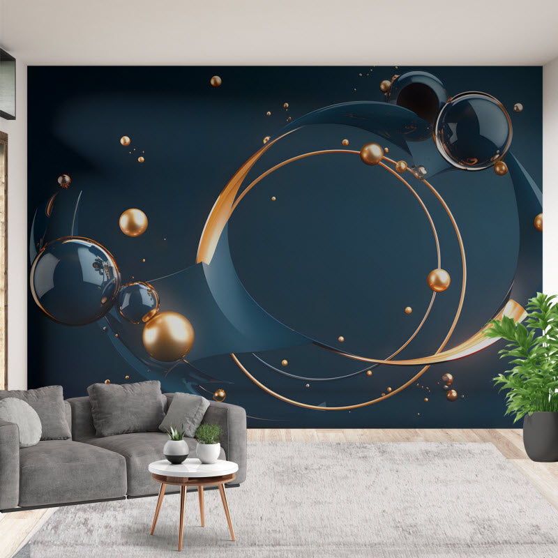 Tapete mit Motiv: Fliegende Geometrieformen