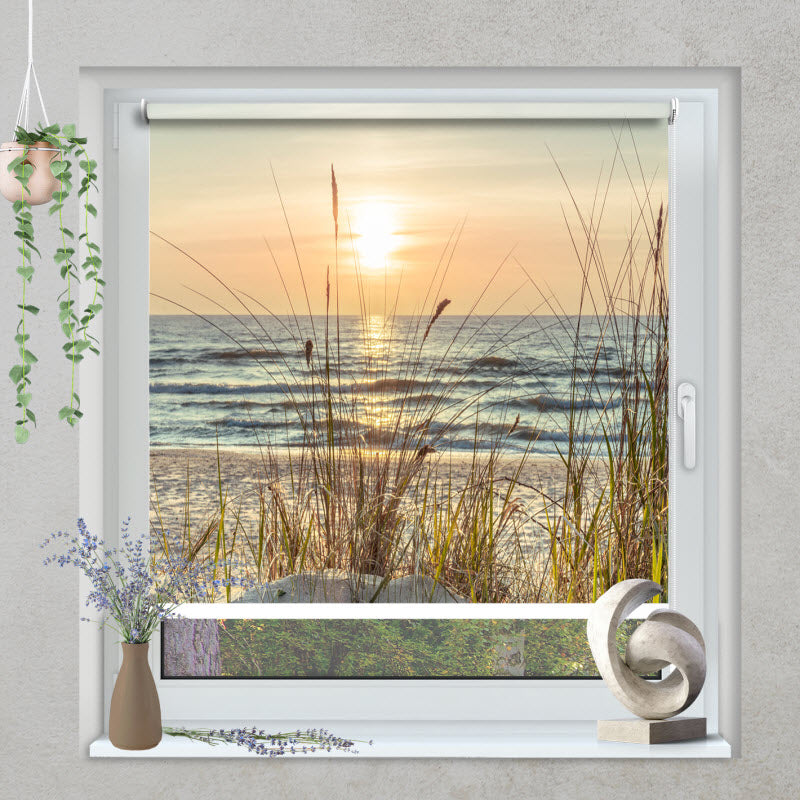 Klemmfix Rollo mit Motiv: Sonnenuntergang Ostsee
