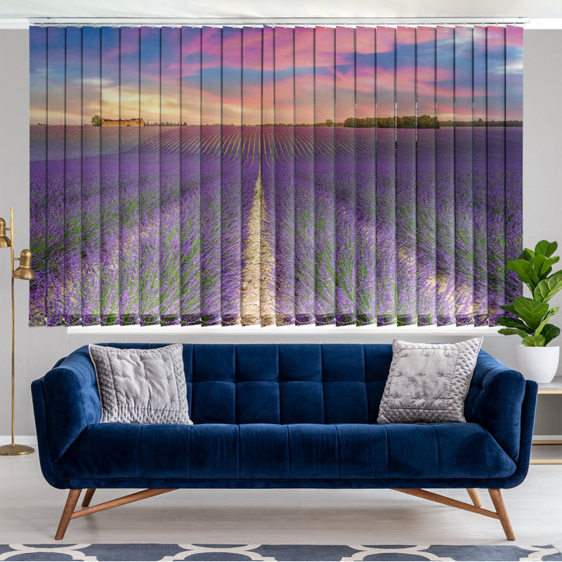 Lamellenvorhang mit Motiv: Lila Lavendelfeld