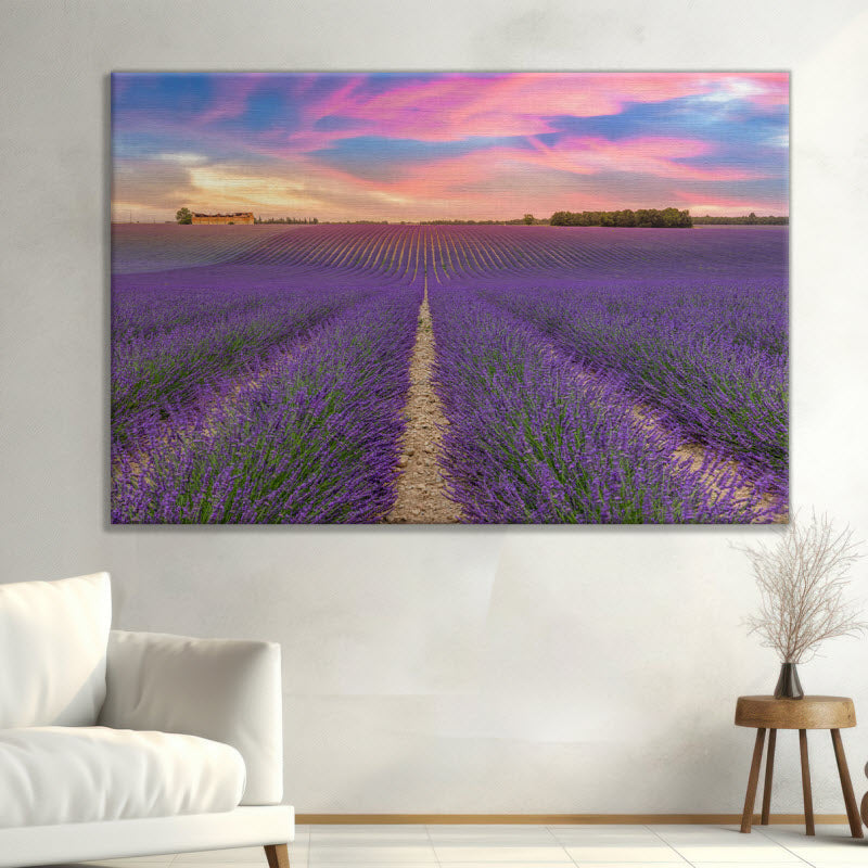 Leinwand mit Motiv: Lila Lavendelfeld