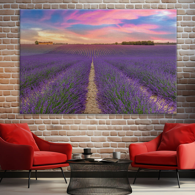 Leinwand mit Motiv: Lila Lavendelfeld