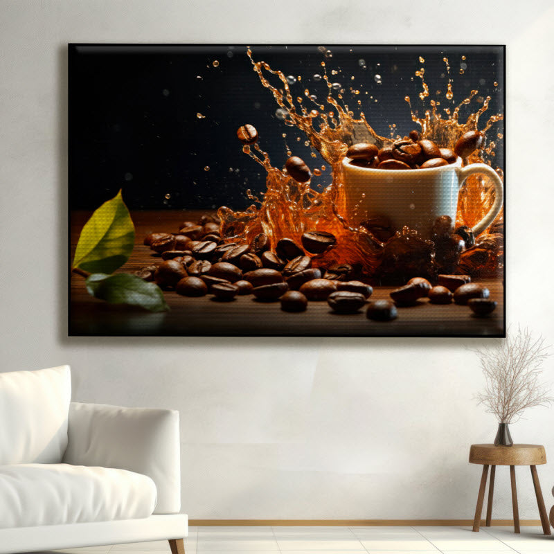 Akustikstoff mit Motiv: Mokkabohnen