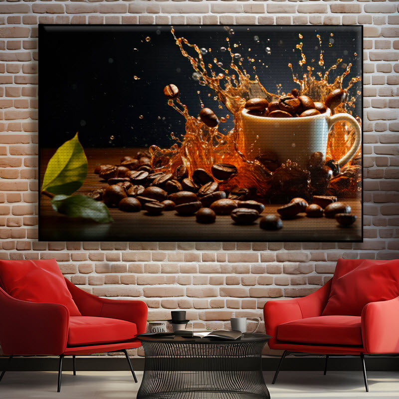 Akustikstoff mit Motiv: Mokkabohnen