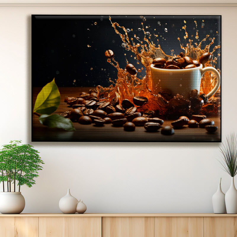 Akustikstoff mit Motiv: Mokkabohnen