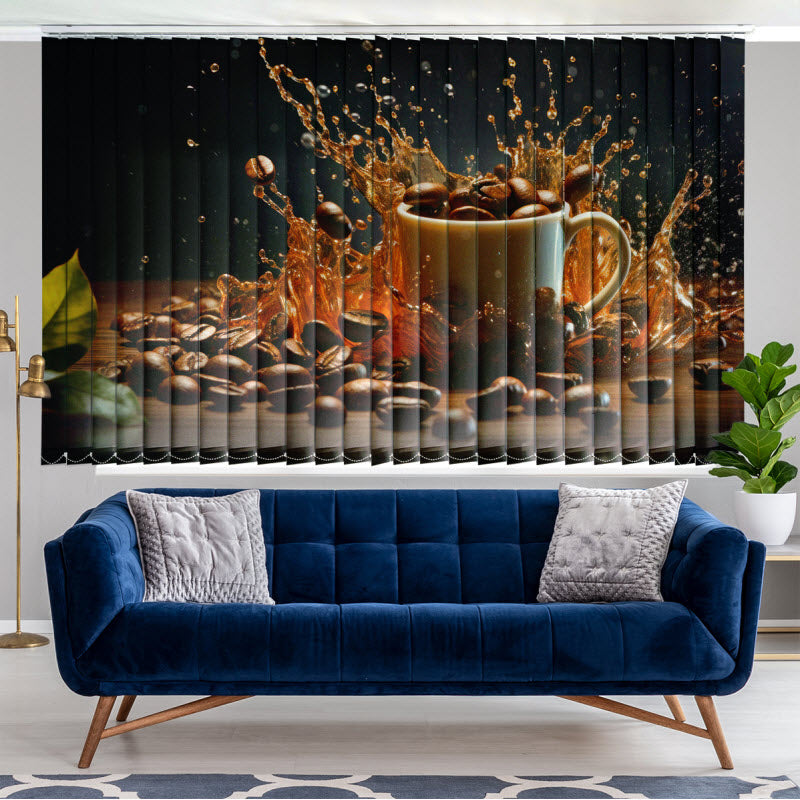 Lamellenvorhang mit Motiv: Mokkabohnen