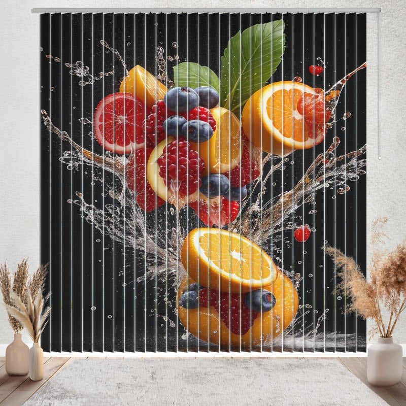 Lamellenvorhang mit Motiv: Bunte Obstexplosion V1