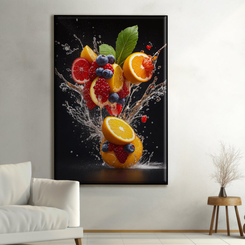 Textilspannrahmen mit Motiv: Bunte Obstexplosion V1