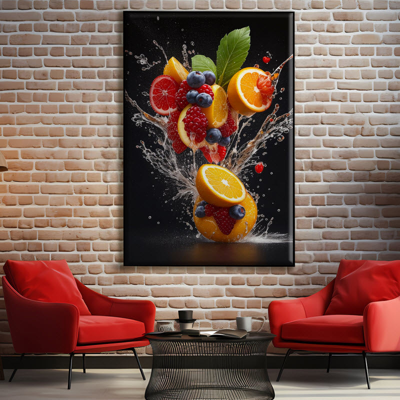 Textilspannrahmen mit Motiv: Bunte Obstexplosion V1