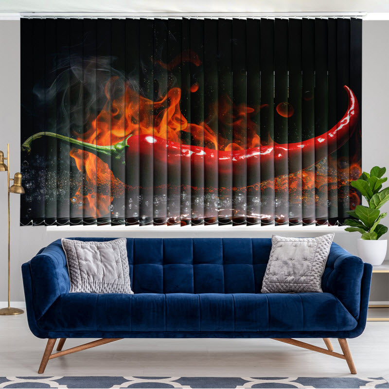 Lamellenvorhang mit Motiv: Feurige Peperoni