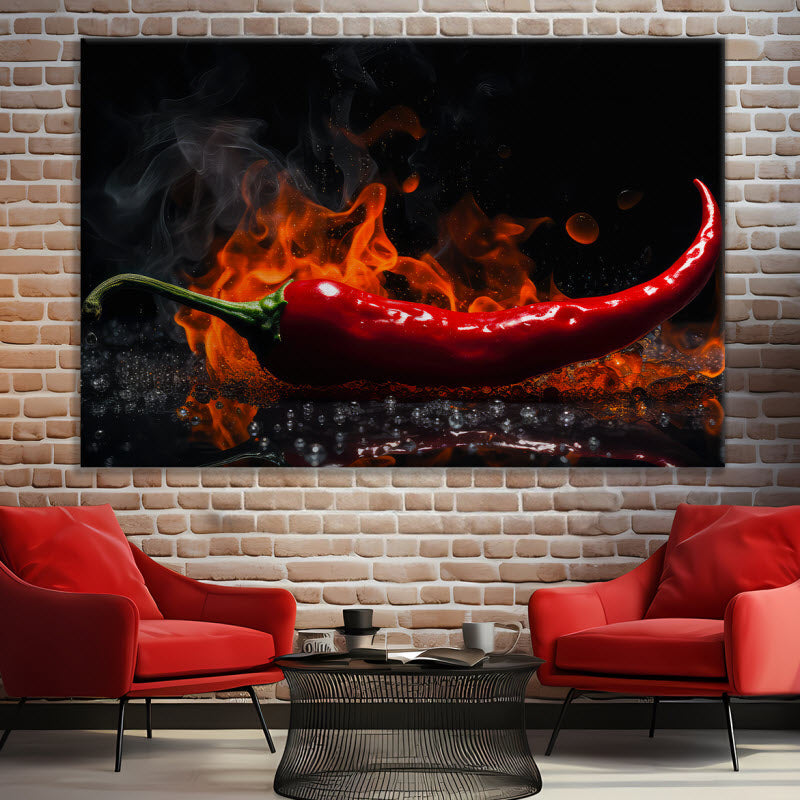 Leinwand mit Motiv: Feurige Peperoni