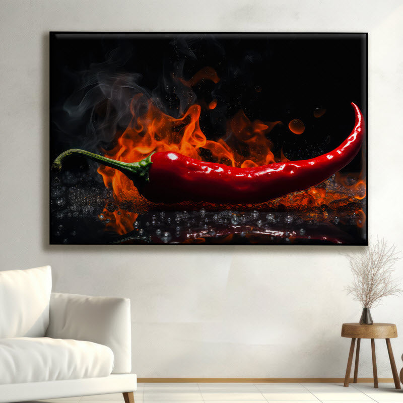 Textilspannrahmen mit Motiv: Feurige Peperoni