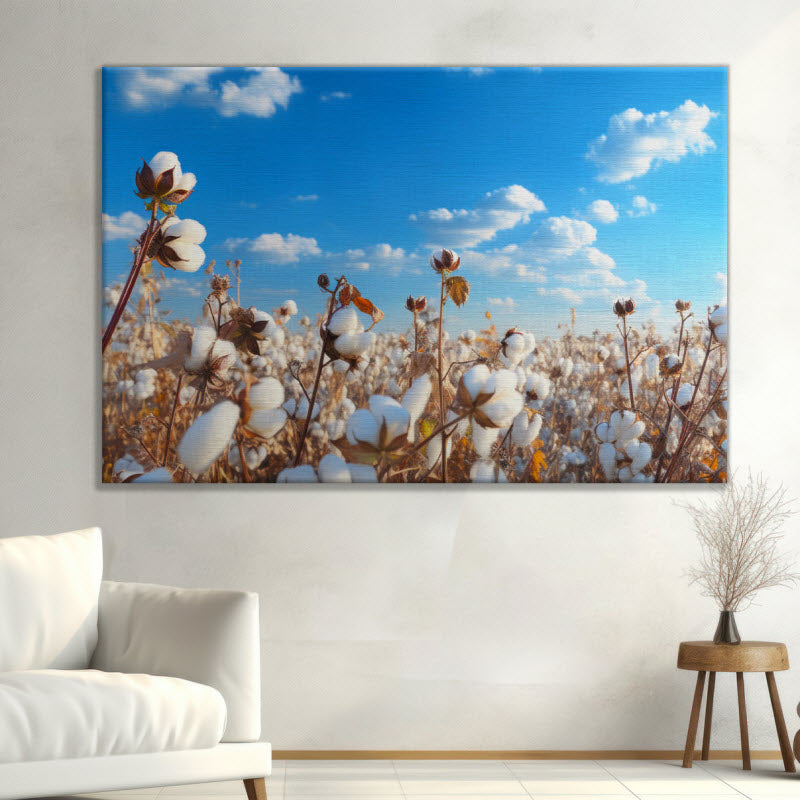 Leinwand mit Motiv: Baumwollfeld