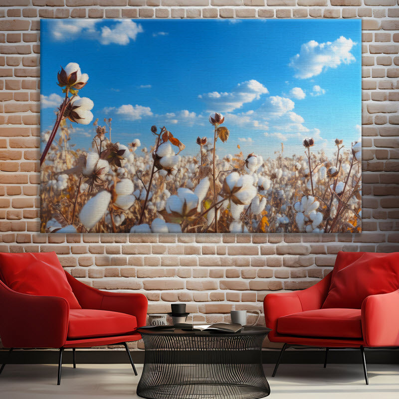 Leinwand mit Motiv: Baumwollfeld