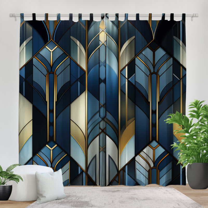 Fotovorhang: Gold-blau Geometrie