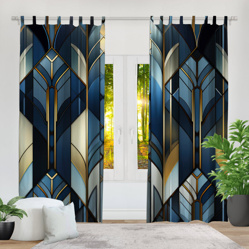 Fotovorhang: Gold-blau Geometrie