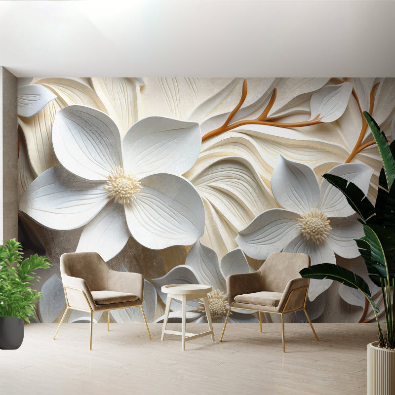 Tapete mit Motiv: 3D Blumenmuster