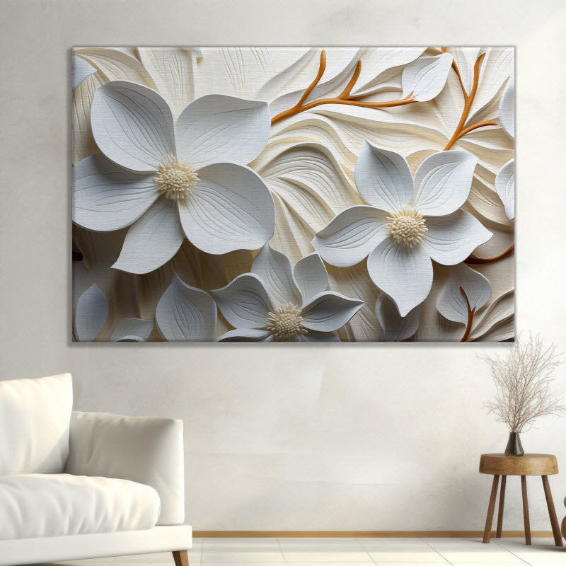 Leinwand mit Motiv: 3D Blumenmuster