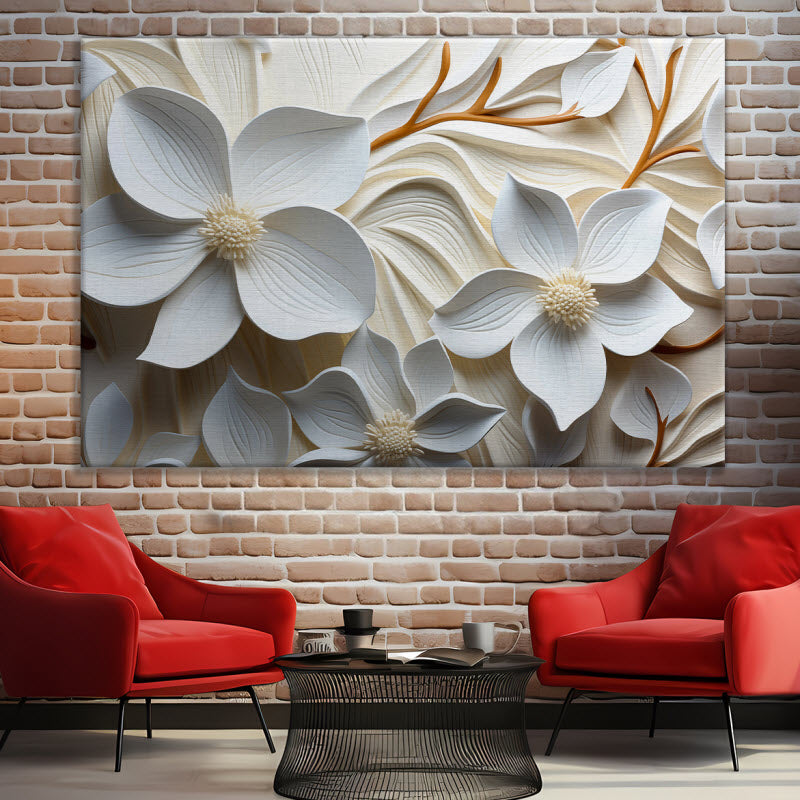 Leinwand mit Motiv: 3D Blumenmuster