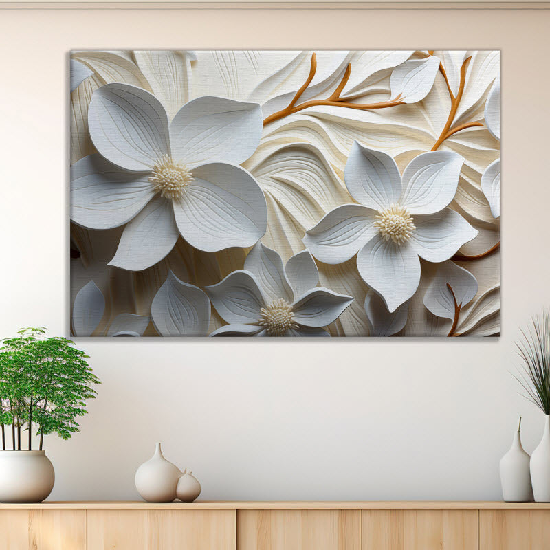 Leinwand mit Motiv: 3D Blumenmuster
